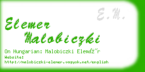 elemer malobiczki business card